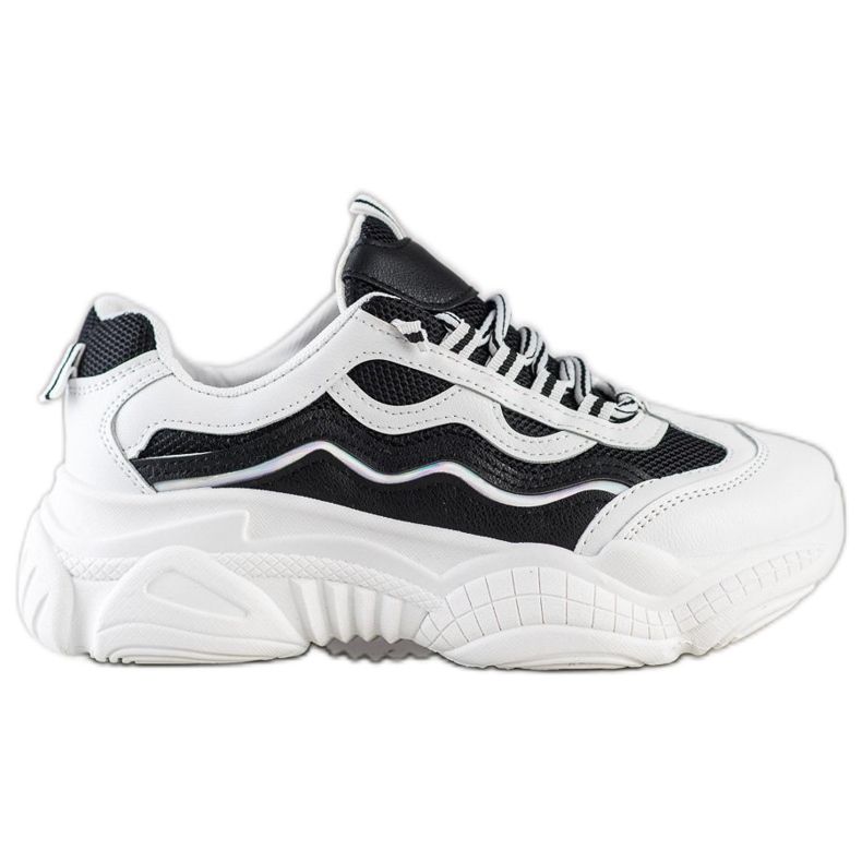 SHELOVET Černé a bílé tenisky bílý černá SHELOVET Černé a bílé tenisky bílý černá