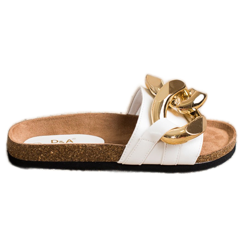 S. BARSKI Bílé módní pantofle bílý