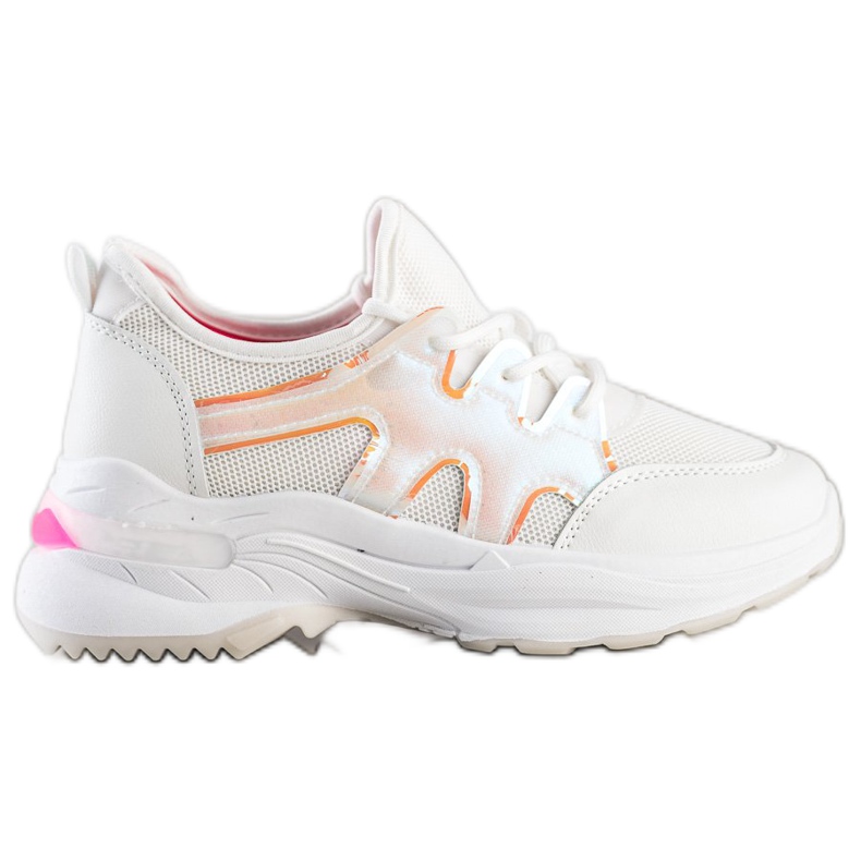 SHELOVET Bílé tenisky se síťovinou bílý