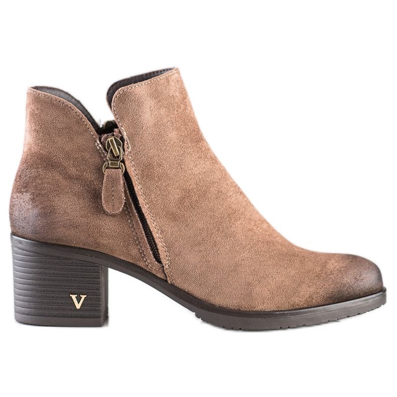 Klasické kozačky na sloupku VINCEZA hnědý