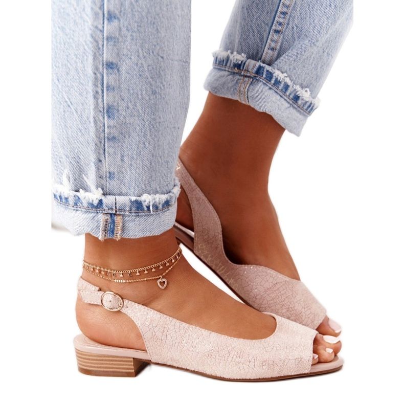 Semišové sandály na vysokém podpatku Sergio Leone SK807 Pink růžový zlatý