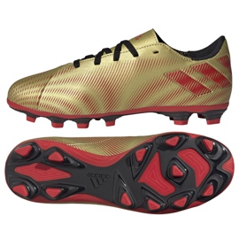 Kopačky Adidas Nemeziz Messi .4 FxG Jr FY0810 zlatý zlatý