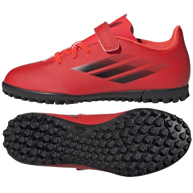 Kopačky Adidas X Speedflow.4 H&amp;L Tf Jr FY6874 vícebarevný červené