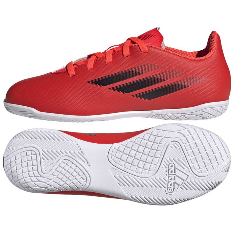 Kopačky Adidas X Speedflow.4 In Jr FY3331 vícebarevný pomeranče a červené Kopačky Adidas X Speedflow.4 In Jr FY3331 vícebarevný pomeranče a červené