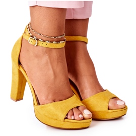 PW1 Sandály Sarah Yellow Suede Na Tyči žlutá