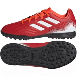 Kopačky Adidas Copa Sense.3 Tf Jr FY6164 vícebarevný pomeranče a červené Kopačky Adidas Copa Sense.3 Tf Jr FY6164 vícebarevný pomeranče a červené
