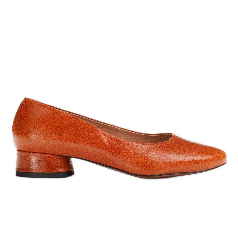 Marco Shoes Baleríny z hnědé kůže hnědý