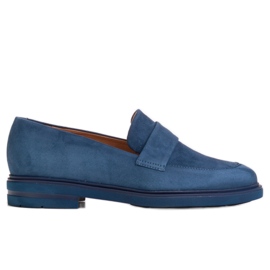 Marco Shoes Tmavě modré mokasíny na světlé podrážce námořnická modř
