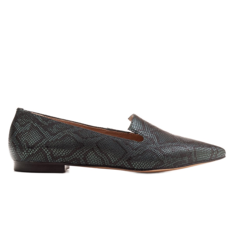 Marco Shoes Hadí kůže lordsy baleríny, lahvově zelená Marco Shoes Hadí kůže lordsy baleríny, lahvově zelená