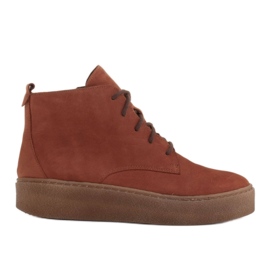 Marco Shoes Nízké šněrovací boty z měkké kůže pomerančový