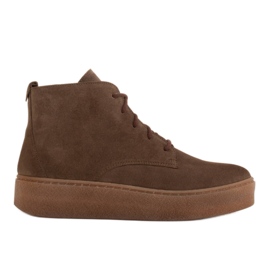 Marco Shoes Nízké šněrovací boty z měkké kůže hnědý zelený