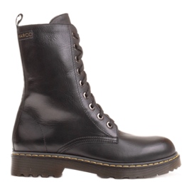 Marco Shoes Vysoké kotníkové boty, kozačky zavázané na průsvitné podrážce černý
