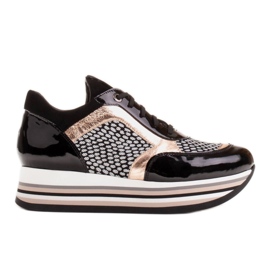Marco Shoes Lehké tenisky na silné podrážce z přírodní kůže černý