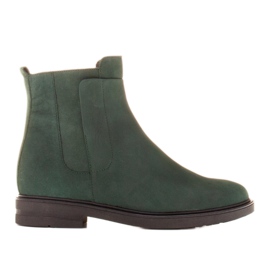 Marco Shoes Lehké boty zateplené plochým dnem z přírodní kůže zelený