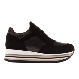 Marco Shoes Lehké tenisky na silné podrážce z přírodní kůže černý