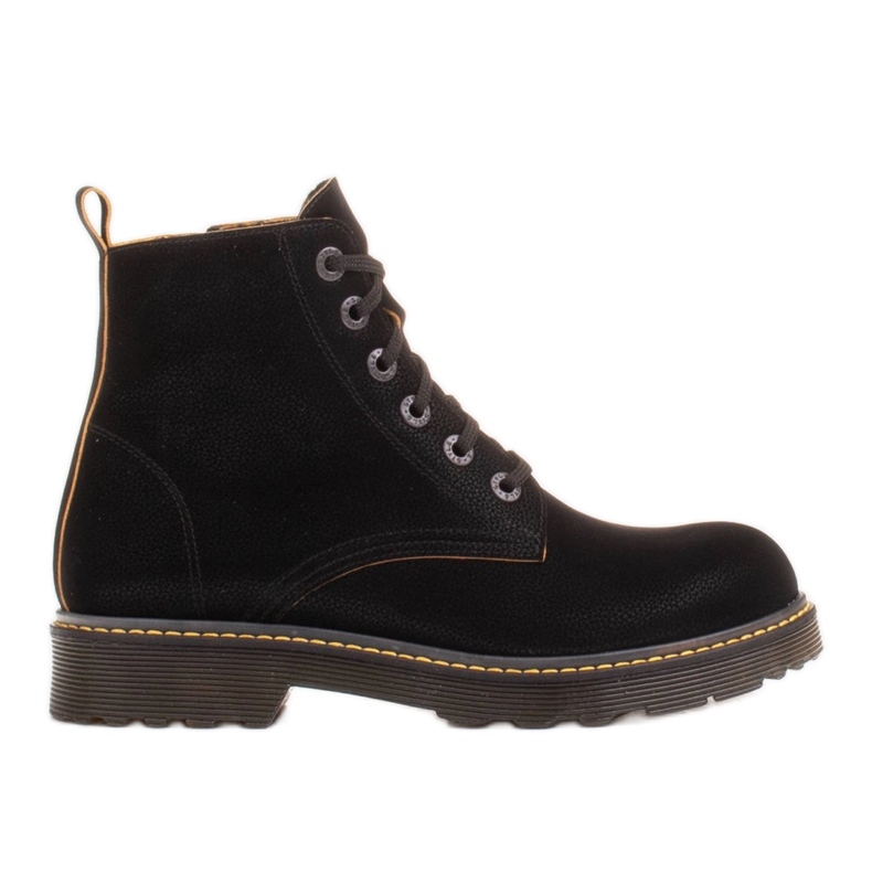 Marco Shoes Vysoké kotníkové boty, kozačky zavázané na průsvitné podrážce černá
