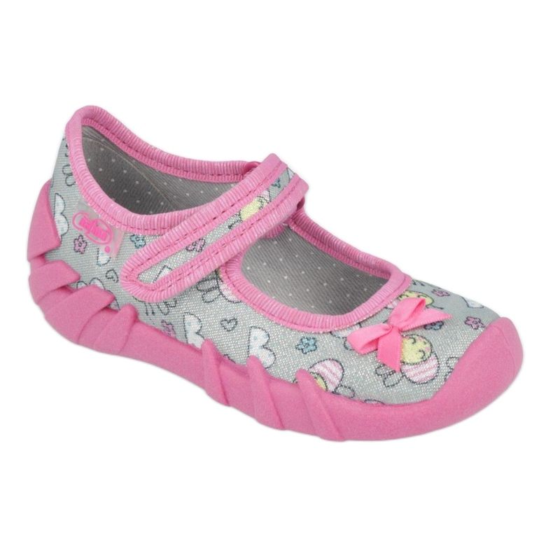Dětské pantofle Befado 109P218 Pink s lukem růžový