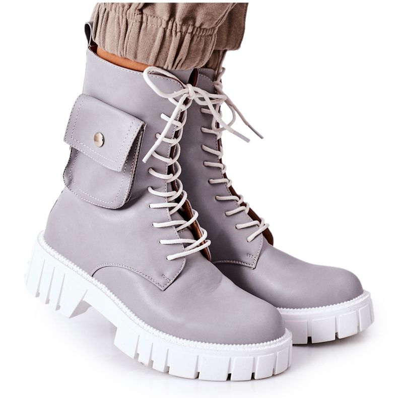 PS1 Teplí pracovníci s kapsou světle šedou Úžasné šedá