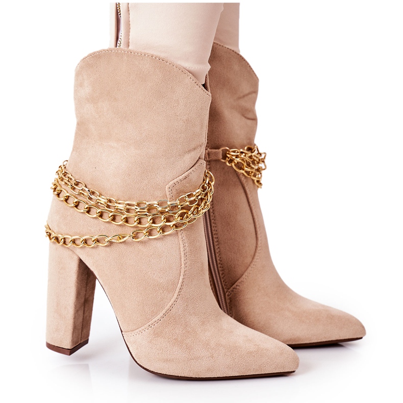 PS1 Teplé boty na sloupku Béžová Dobrý dojem béžový