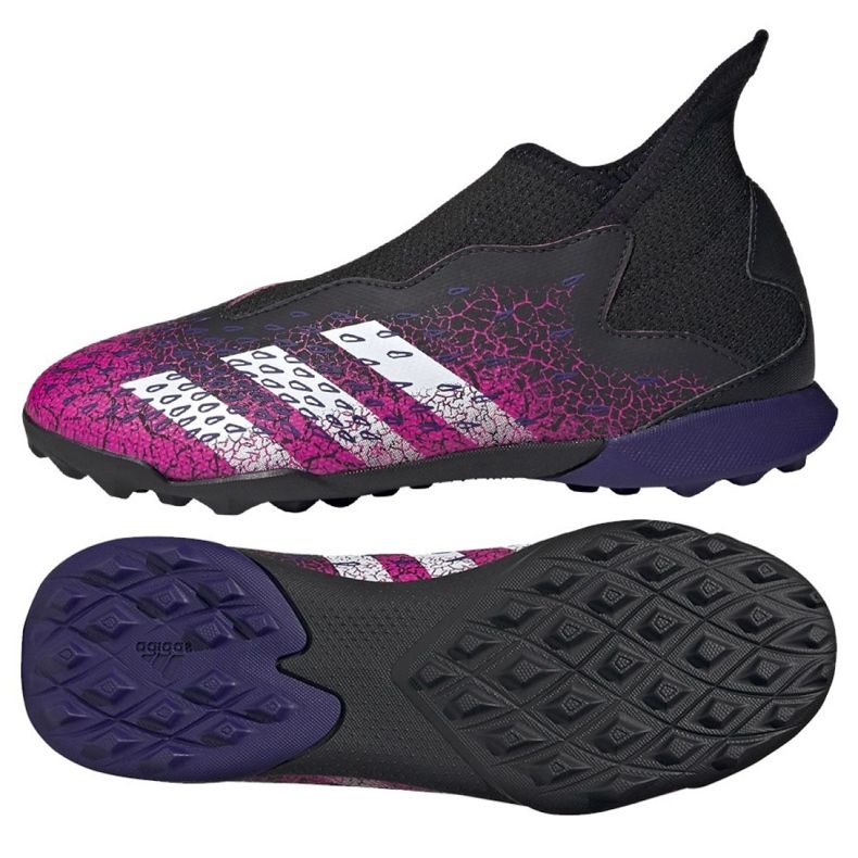 Kopačky Adidas Predator Freak .3 Ll Tf Jr FY7637 černá růžový Kopačky Adidas Predator Freak .3 Ll Tf Jr FY7637 černá růžový