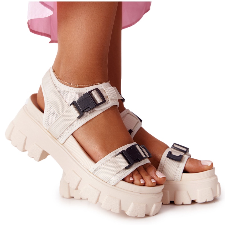 PS1 Sandály Na Masivní Platformě Béžové Fly High béžový
