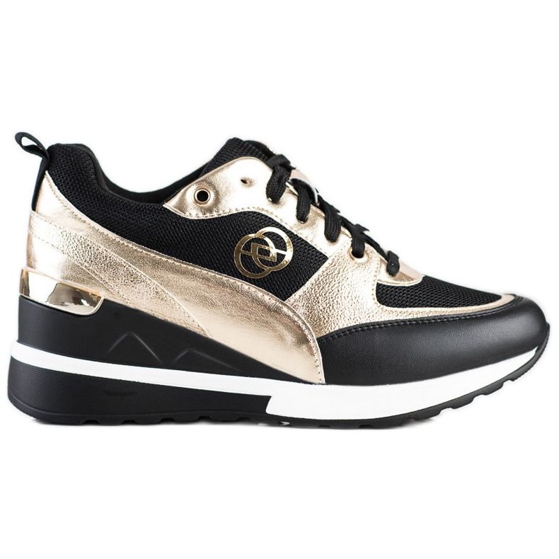 Evento Módní klínové tenisky černá zlatý