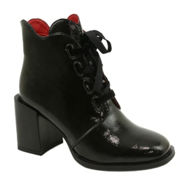 Stylové kozačky na sloupek černé Filippo DBT3109 / 21 BK černý
