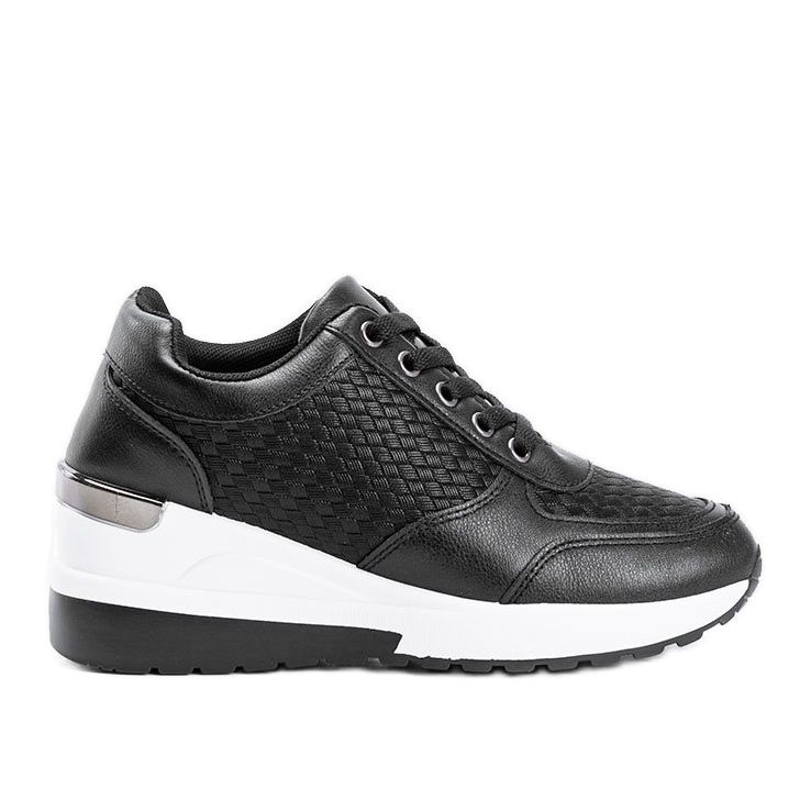 Černé klínové tenisky s pleteným vzorem Dianne černá