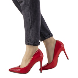 Červeně lakované podpatky Ibiza červený