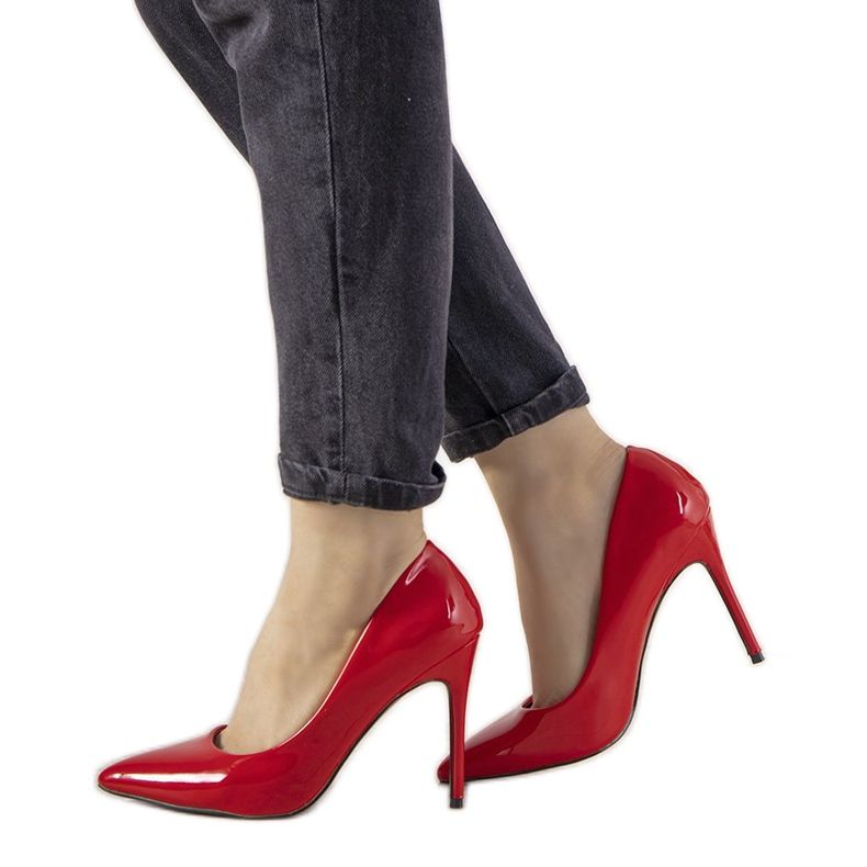 Červeně lakované podpatky Ibiza červené