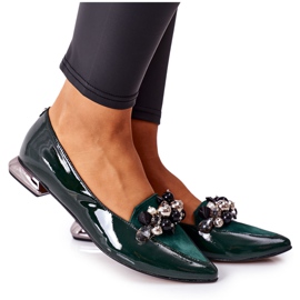 Dámské baleríny Laura Messi Leather Green 2157 zelená