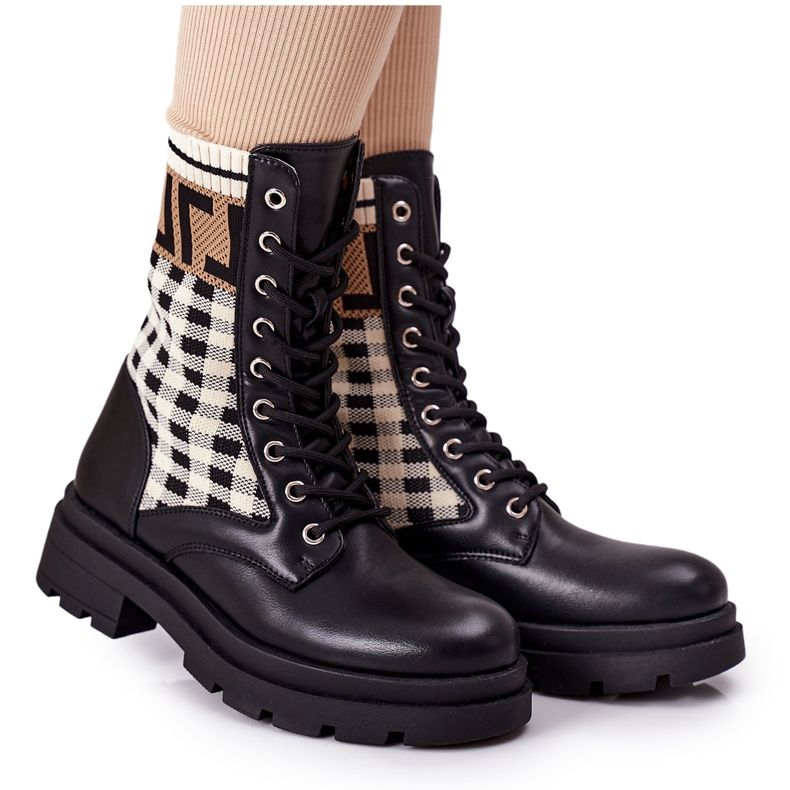 Dělníci z milostného příběhu z elastické černé látky hnědý