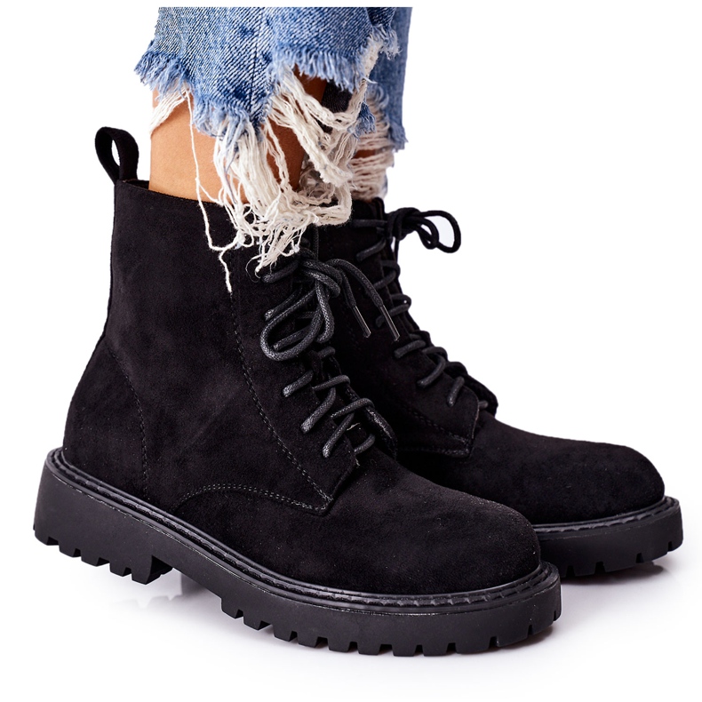 PS1 Semišové boty na zip černé Belados černá