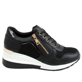 Černé klínové tenisky Y9529 Black černý