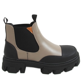Dámské kotníkové boty šedé a béžové NC1250P Khaki béžový černý