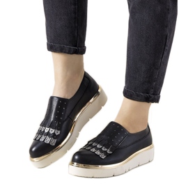 Nazouvací stříbrné boty s cvočky GF-FD9 černý