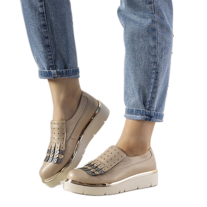 Nazouvací stříbrné boty s cvočky GF-FD9 zlatý