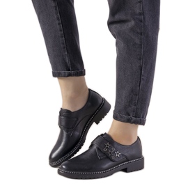 Nazouvací stříbrné boty s cvočky GF-FD9 černý