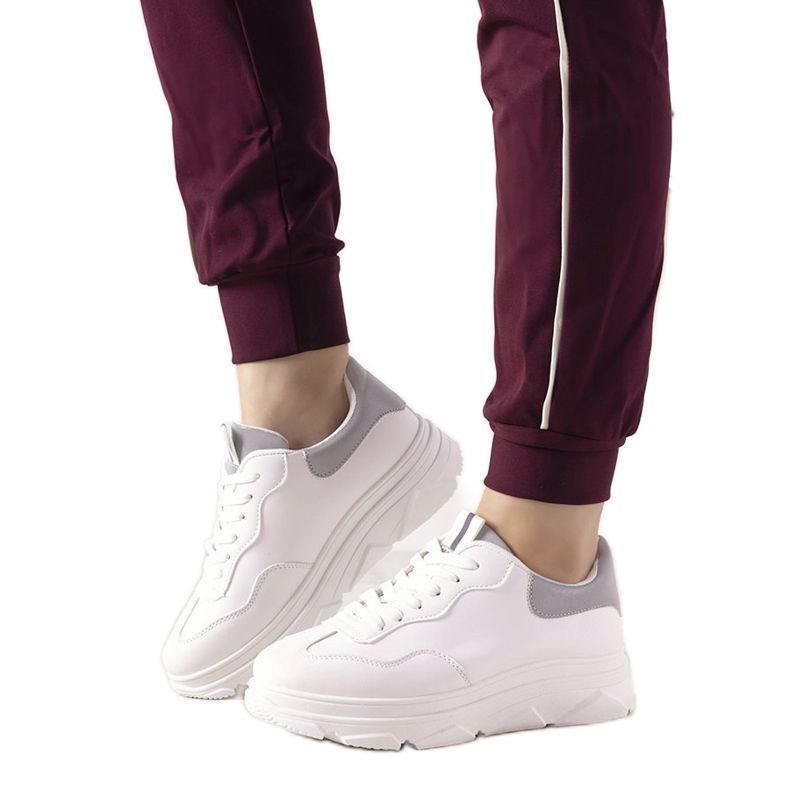 Bílé tenisky s reflexní vložkou Kaori bílý