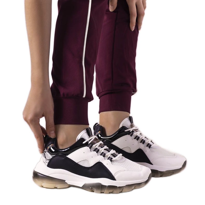 Černobílé tenisky s ombre podrážkou Laugh bílý Černobílé tenisky s ombre podrážkou Laugh bílý