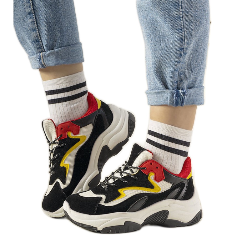 PA1 Černé tenisky na vysoké podrážce Monica černá