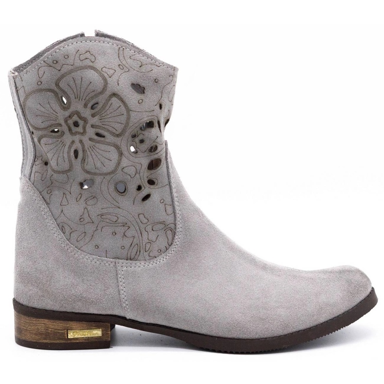 Olivier Pohodlné světle šedé prolamované boty Jess šedá Olivier Pohodlné světle šedé prolamované boty Jess šedá