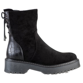 J. Star Pracovníci ze semiše s vazbou černý