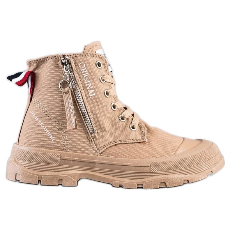 Goodin Tenisky s ozdobným zipem béžový