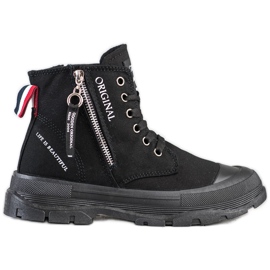 Goodin Tenisky s ozdobným zipem černý