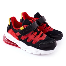 Dětská sportovní obuv se suchým zipem ABCKIDS Black-Red černý červený