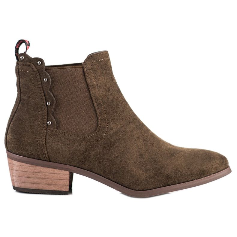 J. Star Hnědé boty na nízkém sloupku hnědý J. Star Hnědé boty na nízkém sloupku hnědý