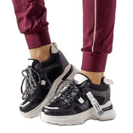 Černobílé tenisky s dvojitým šněrováním One Chance bílý černý