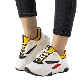 PA1 Hodinové bílé tenisky bílý černá žlutá