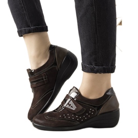 Hnědé brogues na klínu Merante hnědý